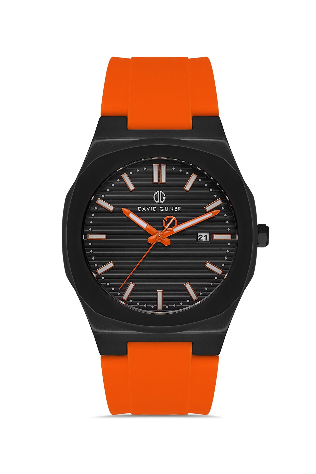 DAVID GUNER Gun Coated Men's Watch with Silicone Band