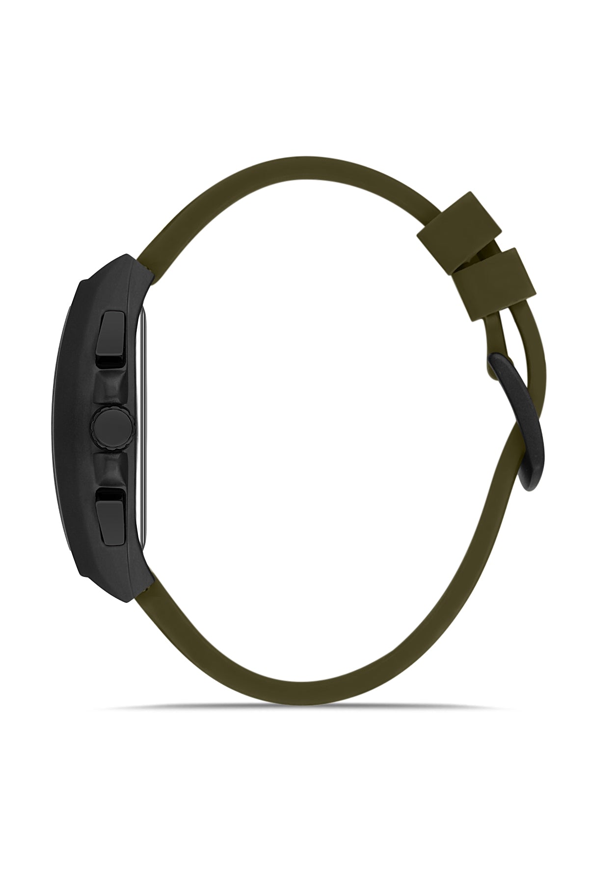 DAVID GUNER Gun Kaplamalı Siyah Kadranlı Yeşil Silikon Kordonlu Erkek Kol Saati - DG-8485GD-ZF2