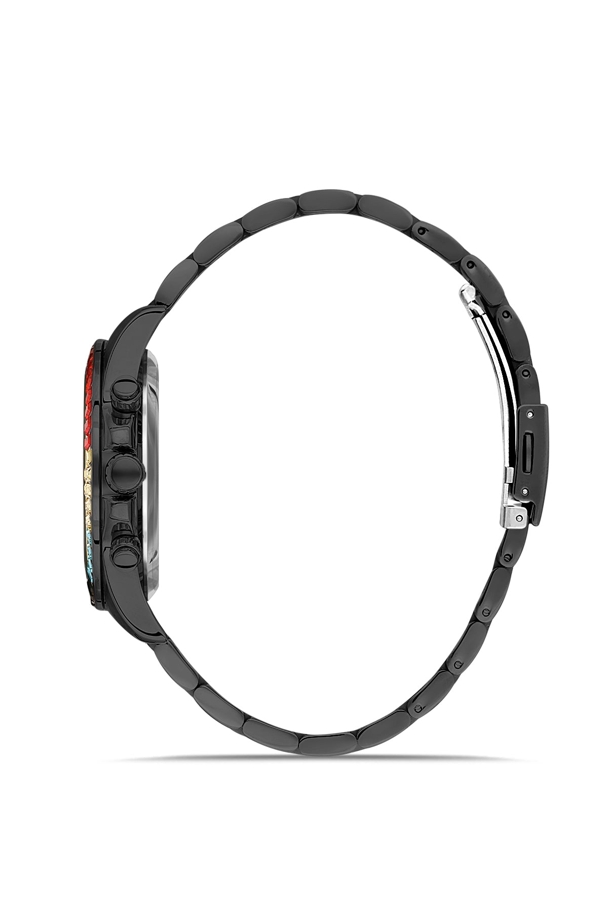 DAVID GUNER Gunmetal Kaplama Mavi Kadranlı Multi Fonksiyon Paslanmaz Masif Çelik Uniseks Kol Saati - DG-8678GA-V3