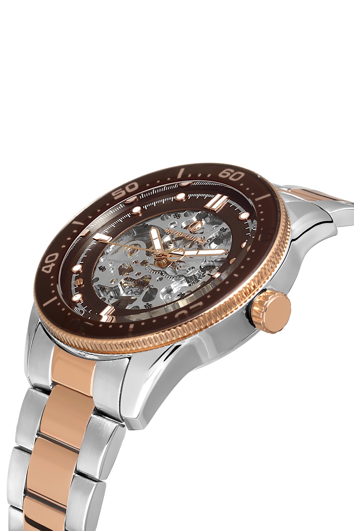 DAVID GUNER Kahverengi Kadranlı Otomatik Erkek Kol Saati - DG-8675GA-E6