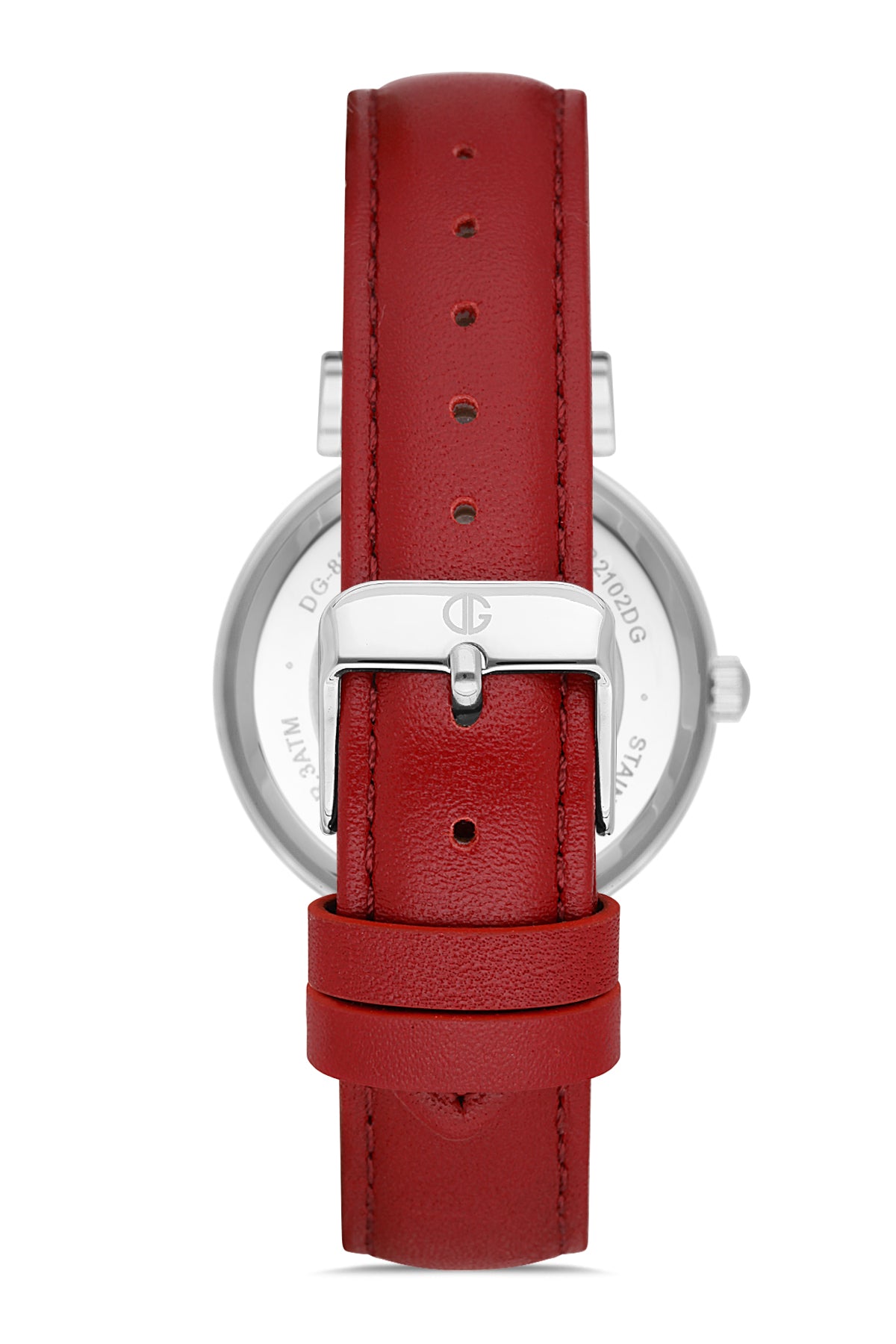 DAVID GUNER Red Leather Band Women's Watch