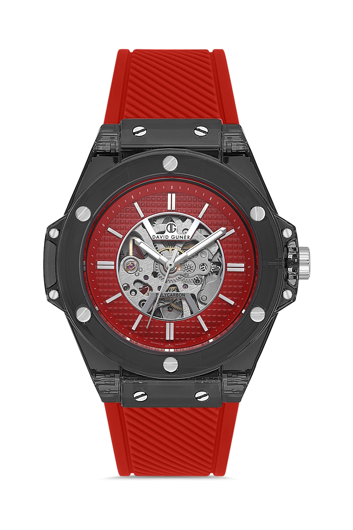 DAVID GUNER Kırmızı Kadranlı Siyah Kaplamalı Otomatik Erkek Kol Saati - DG-8659GD-ZP8