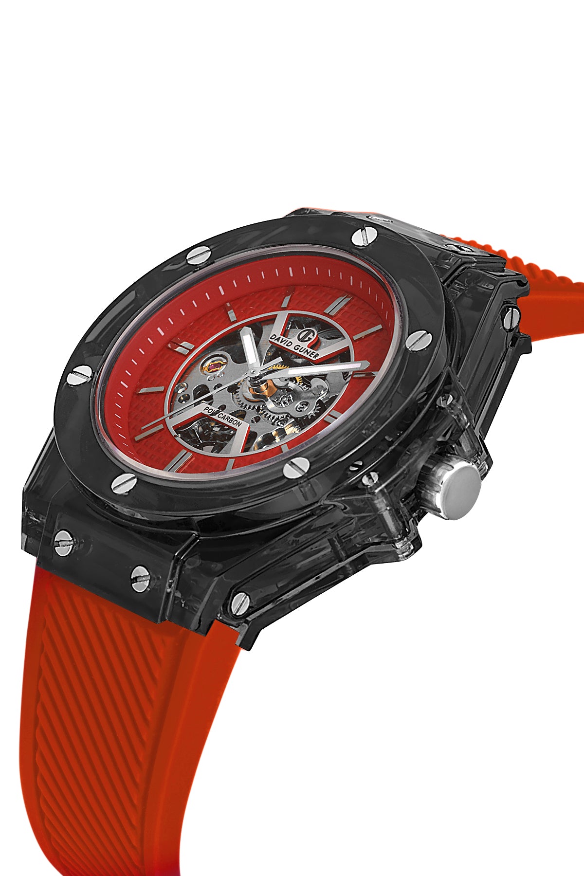 DAVID GUNER Kırmızı Kadranlı Siyah Kaplamalı Otomatik Erkek Kol Saati - DG-8659GD-ZP8