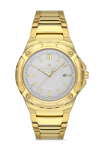 DAVID GUNER SARI KAPLAMALI SİYAH KADRANLI ERKEK KOL SAATİ DG-8353GA-B1