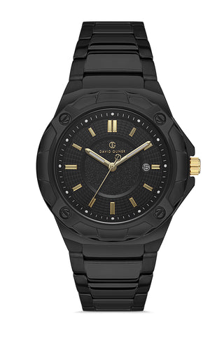 DAVID GUNER SİYAH KAPLAMALI SİYAH KADRANLI ERKEK KOL SAATİ DG-8353GA-G2