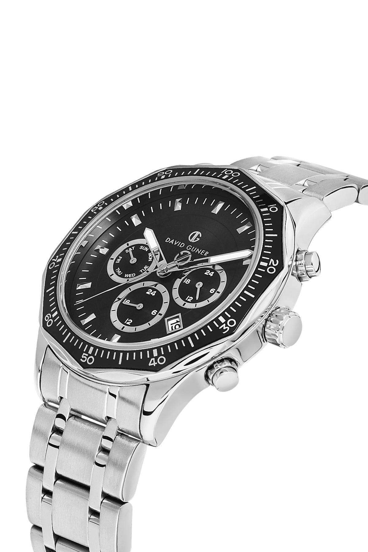 DAVID GUNER Siyah Kadranlı Gümüş Kaplamalı Erkek Kol Saati - DG-8419GA-A2