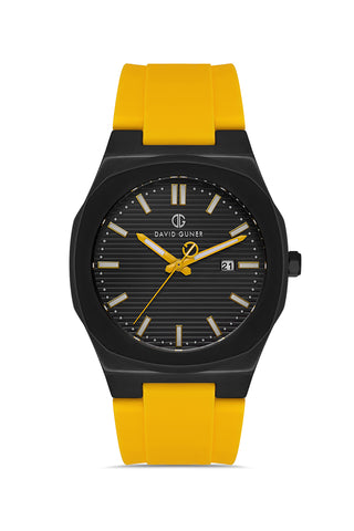 DAVID GUNER GUN KAPLAMALI SİYAH KADRANLI ERKEK KOL SAATİ DG-8470GD-ZR2