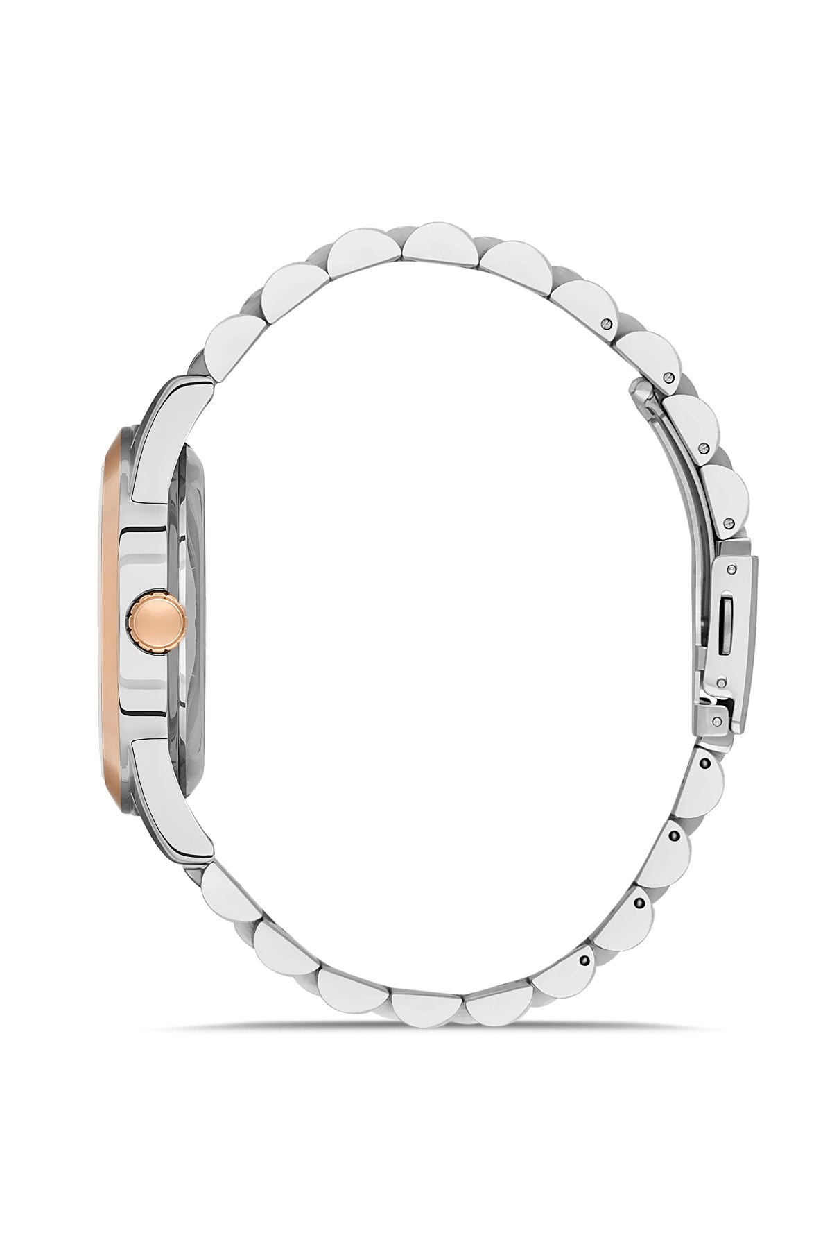 DAVID GUNER Rose beyaz Kaplamalı Gümüş Kadranlı Erkek Kol Saati - DG-8502GA-E1