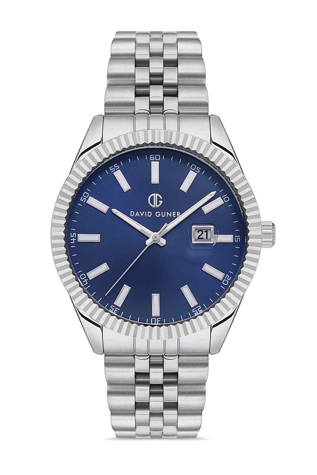 DAVID GUNER GÜMÜŞ KAPLAMALI MAVİ KADRANLI ERKEK KOL SAATİ DG-8626GA-A3