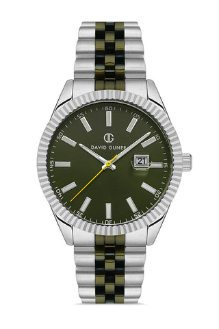 DAVID GUNER GÜMÜŞ KAPLAMALI MAVİ KADRANLI ERKEK KOL SAATİ DG-8626GA-ZM10