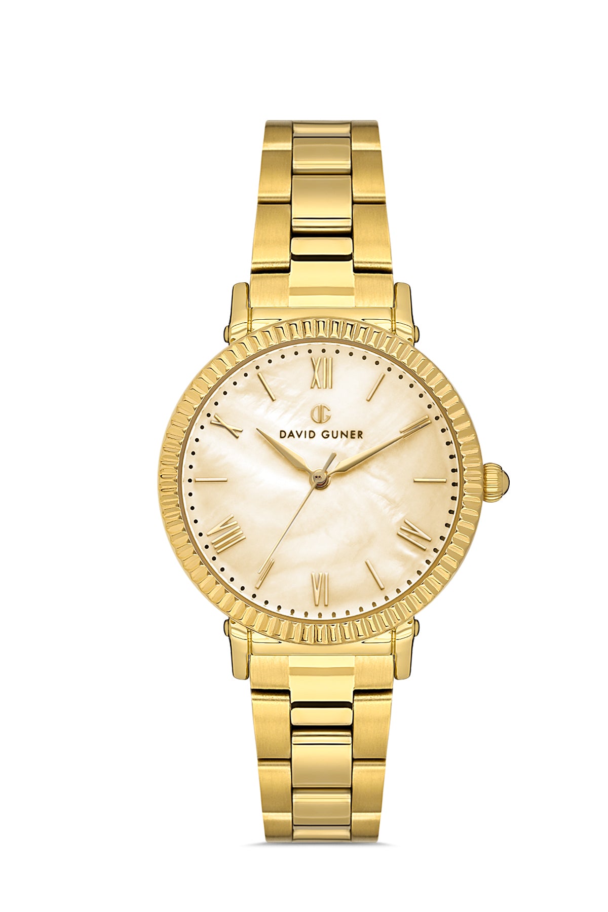 DAVID GUNER Sarı Kaplama Sarı Kadranlı Paslanmaz Masif Çelik Kadın Kol Saati - DG-8644LA-B4