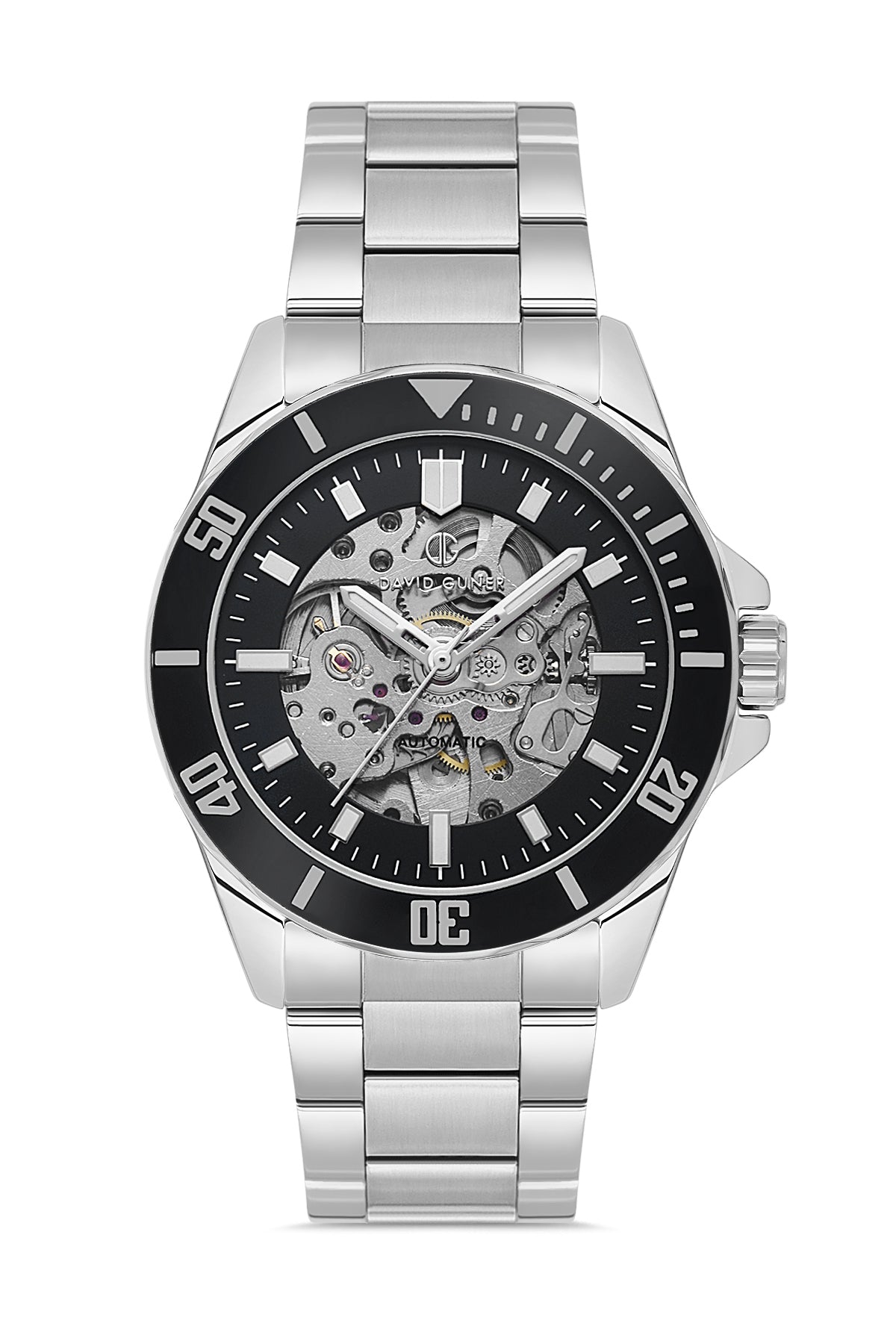 DAVID GUNER KOL SAATİ SİYAH Kadran GÜMÜŞ Kaplama ERKEK - DG-8674GA-A2