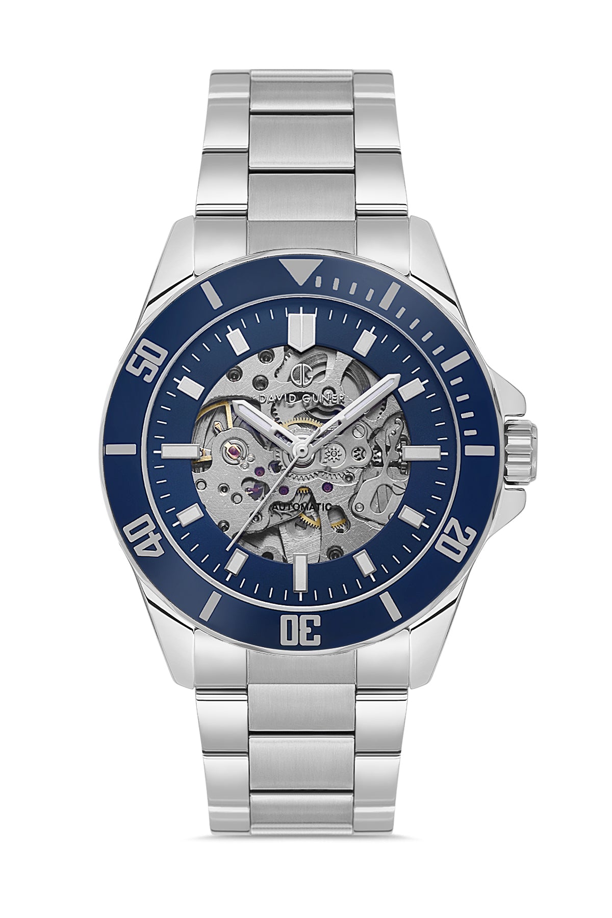 DAVID GUNER KOL SAATİ MAVİ Kadran GÜMÜŞ Kaplama ERKEK - DG-8674GA-A3