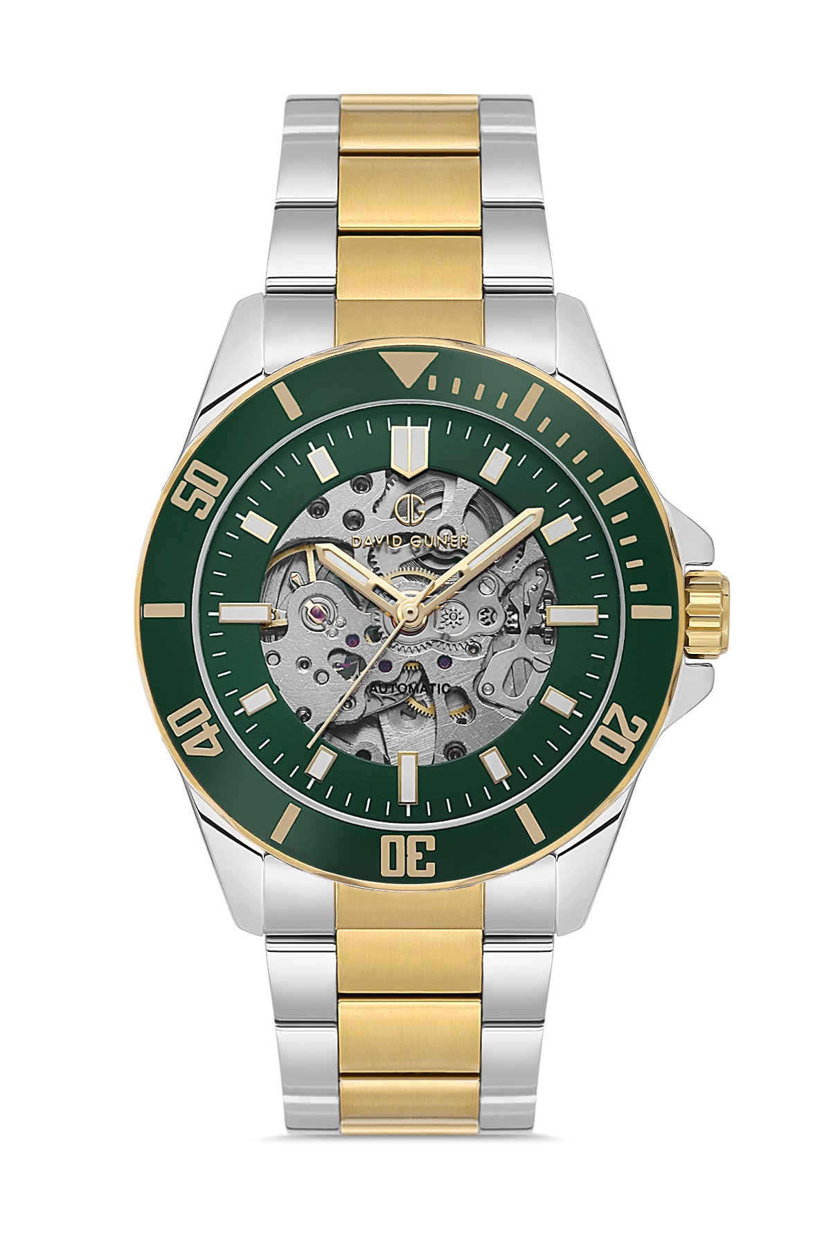 DAVID GUNER KOL SAATİ YEŞİL Kadran SARI BEYAZ Kaplama ERKEK - DG-8674GA-D10