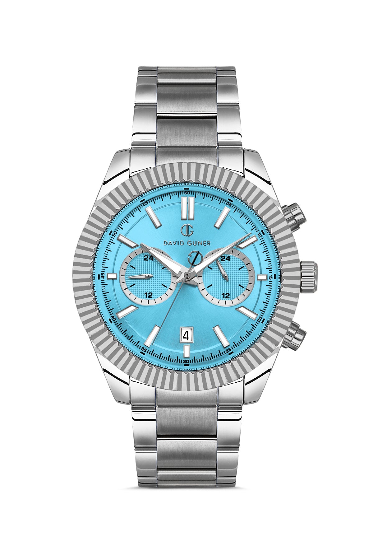 DAVID GUNER Turkuaz Kadranlı Gümüş Kaplama Erkek Kol Saati