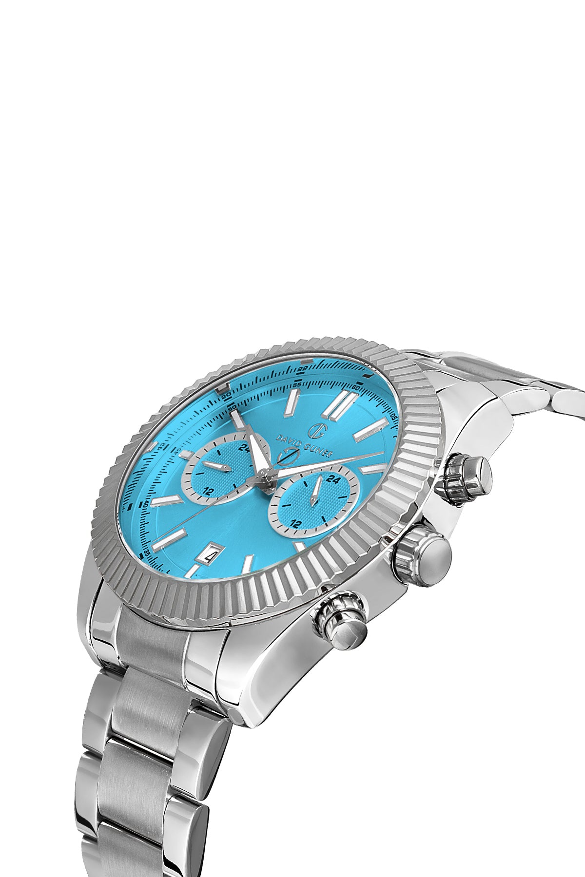 DAVID GUNER Turkuaz Kadranlı Gümüş Kaplama Erkek Kol Saati