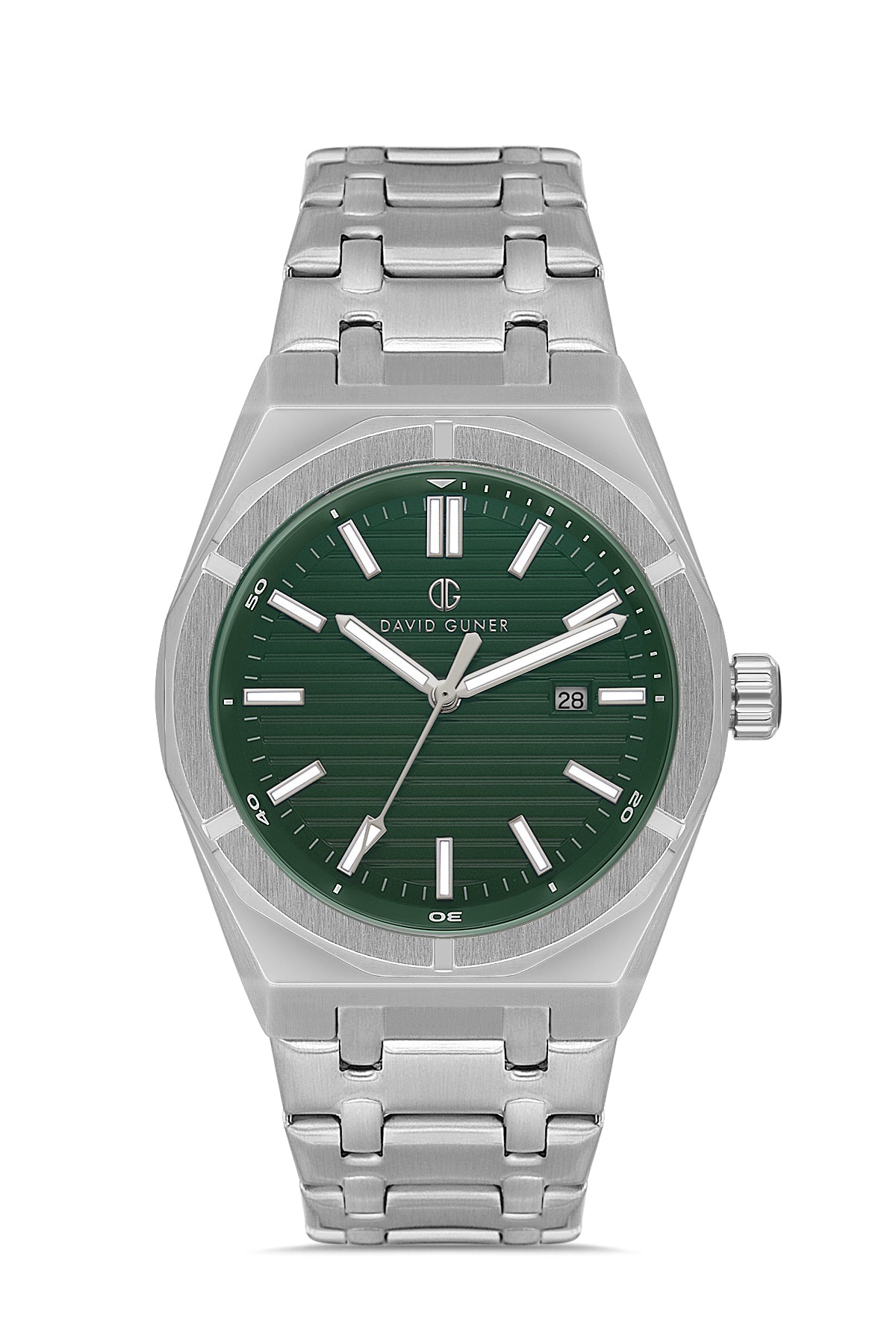 DAVID GUNER KOL SAATİ YEŞİL Kadran GÜMÜŞ Kaplama ERKEK - DG-8744GA-A10