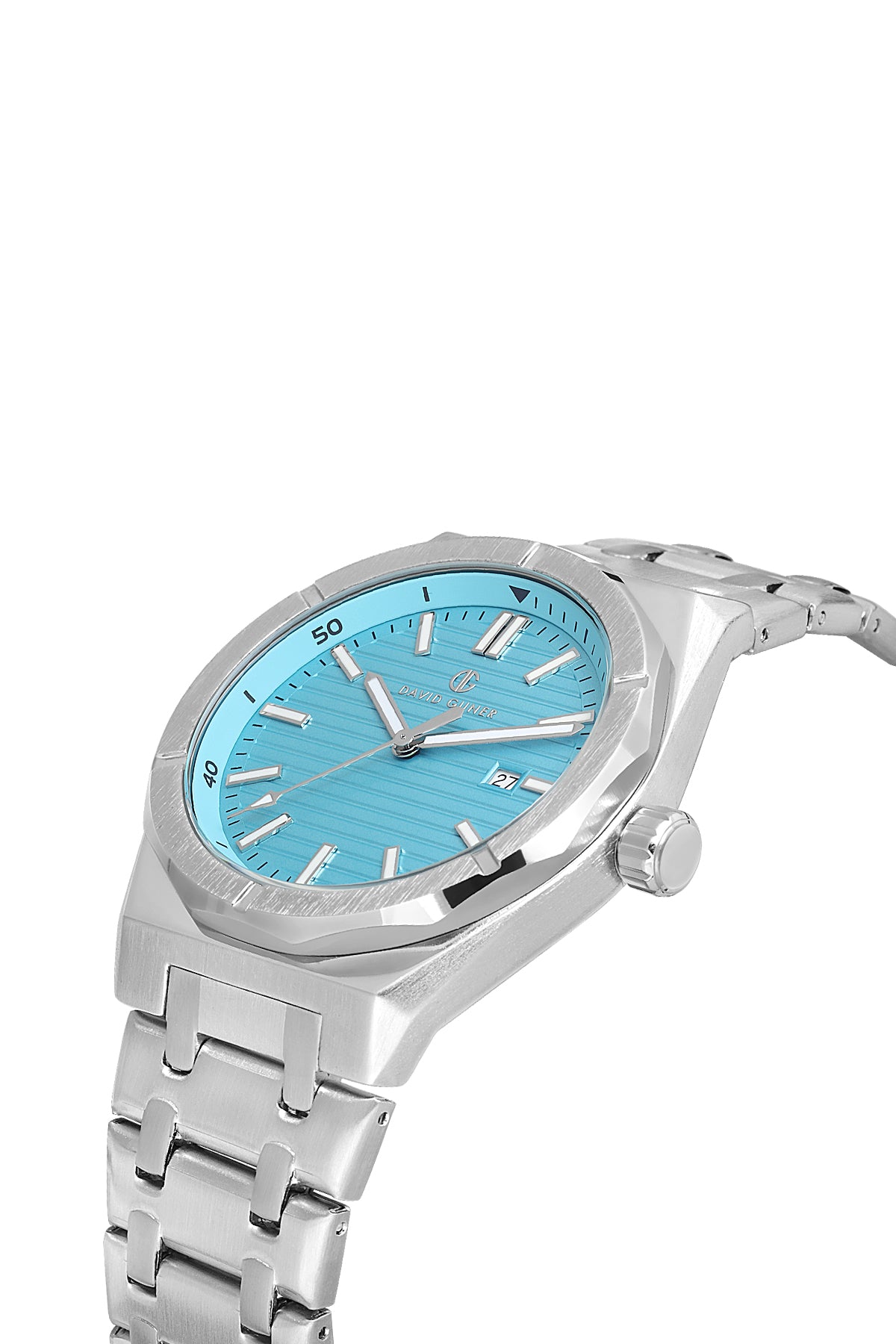 DAVID GUNER KOL SAATİ TURKUAZ Kadran GÜMÜŞ Kaplama ERKEK - DG-8744GA-A15