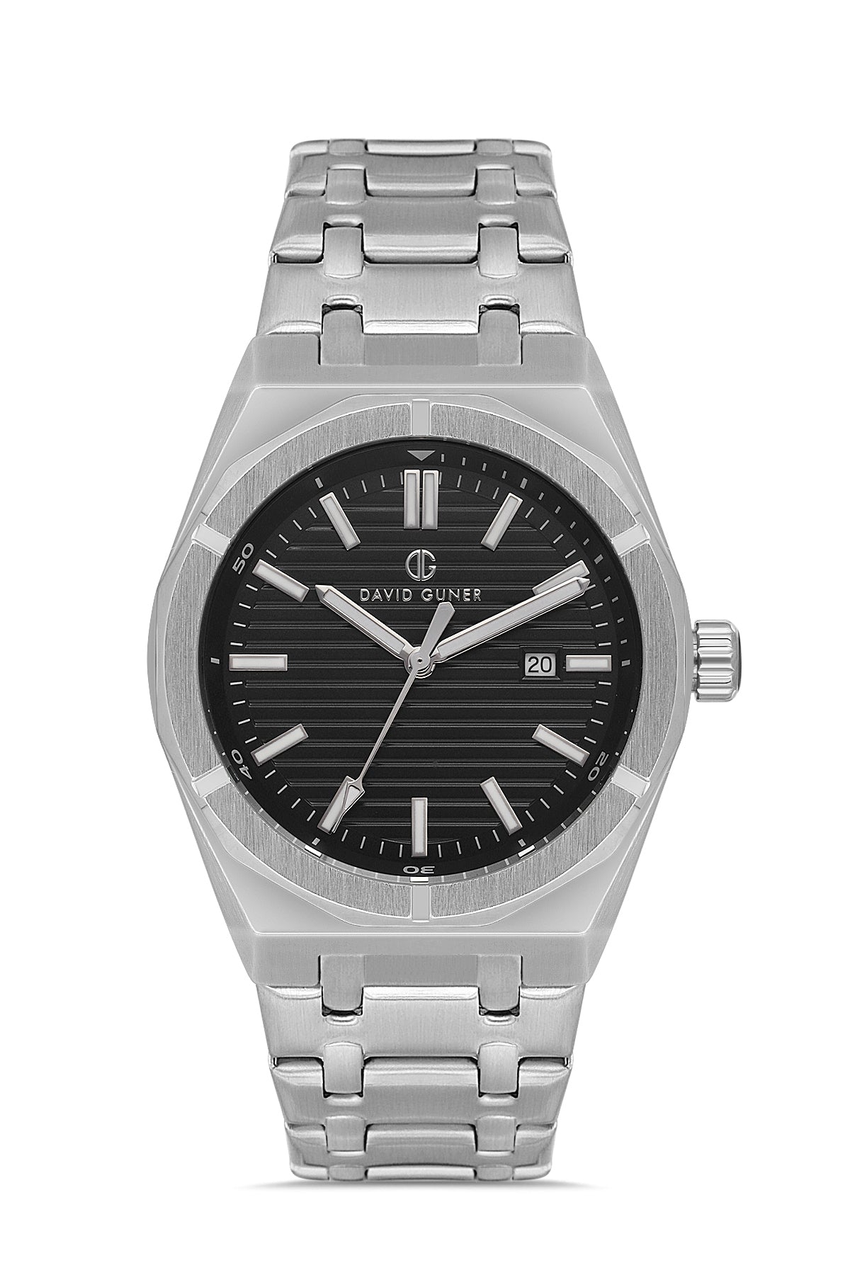 DAVID GUNER KOL SAATİ SİYAH Kadran GÜMÜŞ Kaplama ERKEK - DG-8744GA-A2