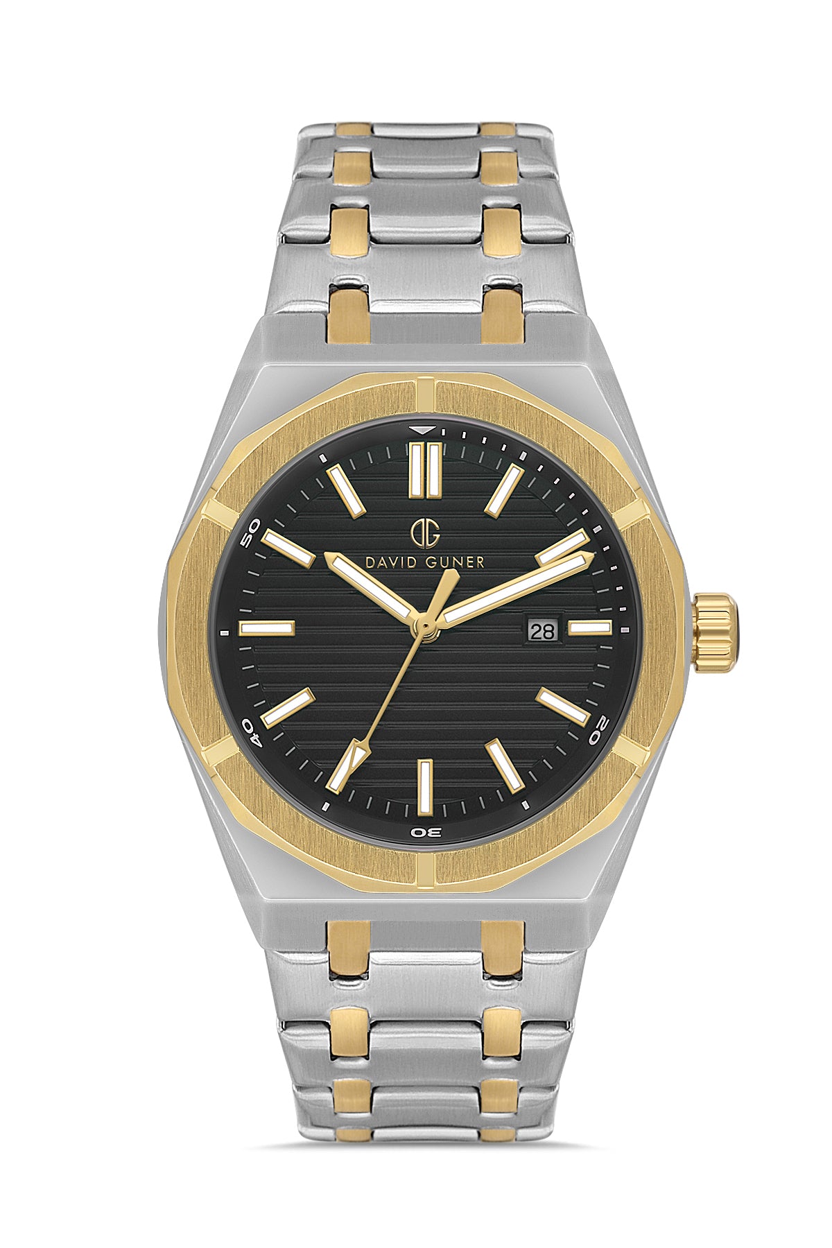 DAVID GUNER KOL SAATİ SİYAH Kadran SARI BEYAZ Kaplama ERKEK - DG-8744GA-D2
