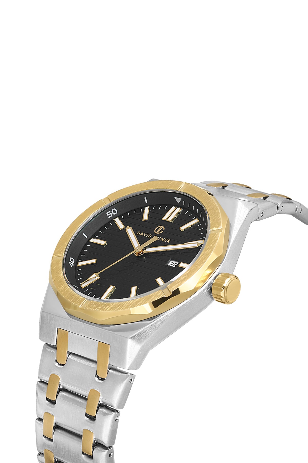 DAVID GUNER KOL SAATİ SİYAH Kadran SARI BEYAZ Kaplama ERKEK - DG-8744GA-D2