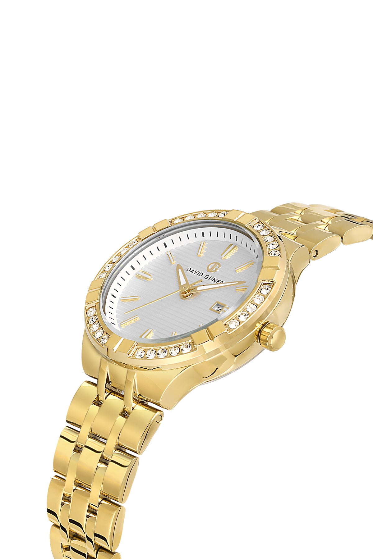 DAVID GUNER Sarı Renk Kadranlı Taşlı Kadın Kol Saati