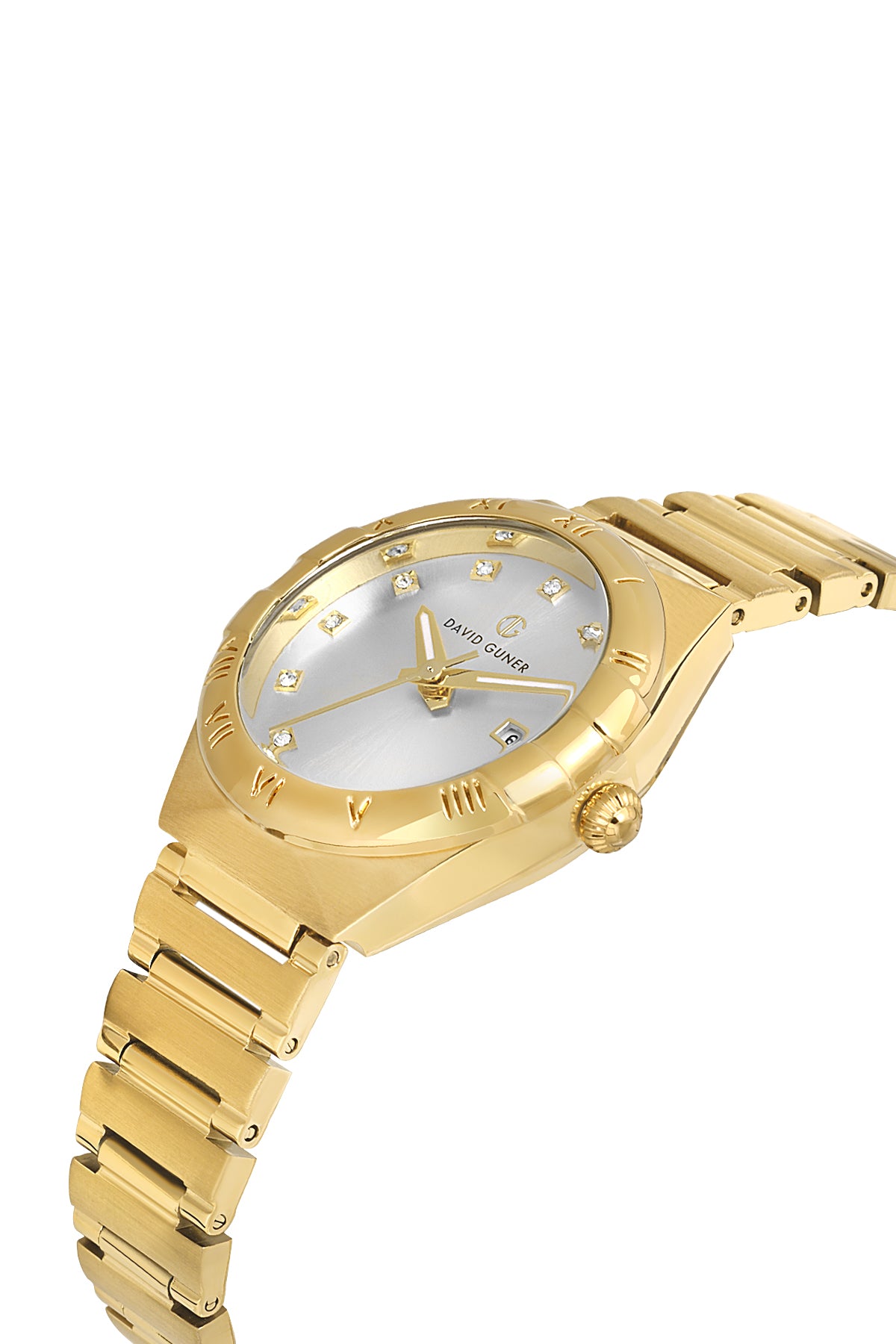 DAVID GUNER Sarı Renk Kadranlı Takvimli Kadın Kol Saati