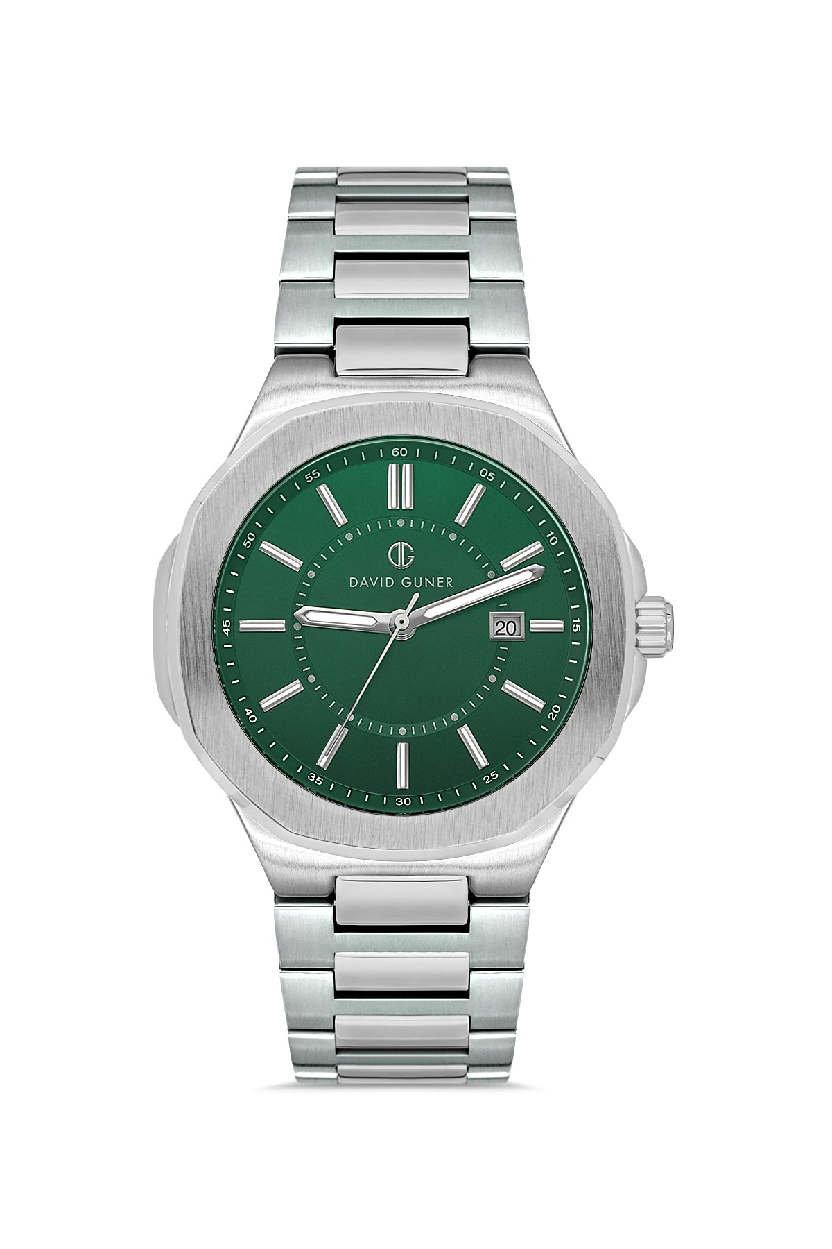 DAVID GUNER KOL SAATİ YEŞİL Kadran GÜMÜŞ Kaplama ERKEK - DG-8843GA-A10