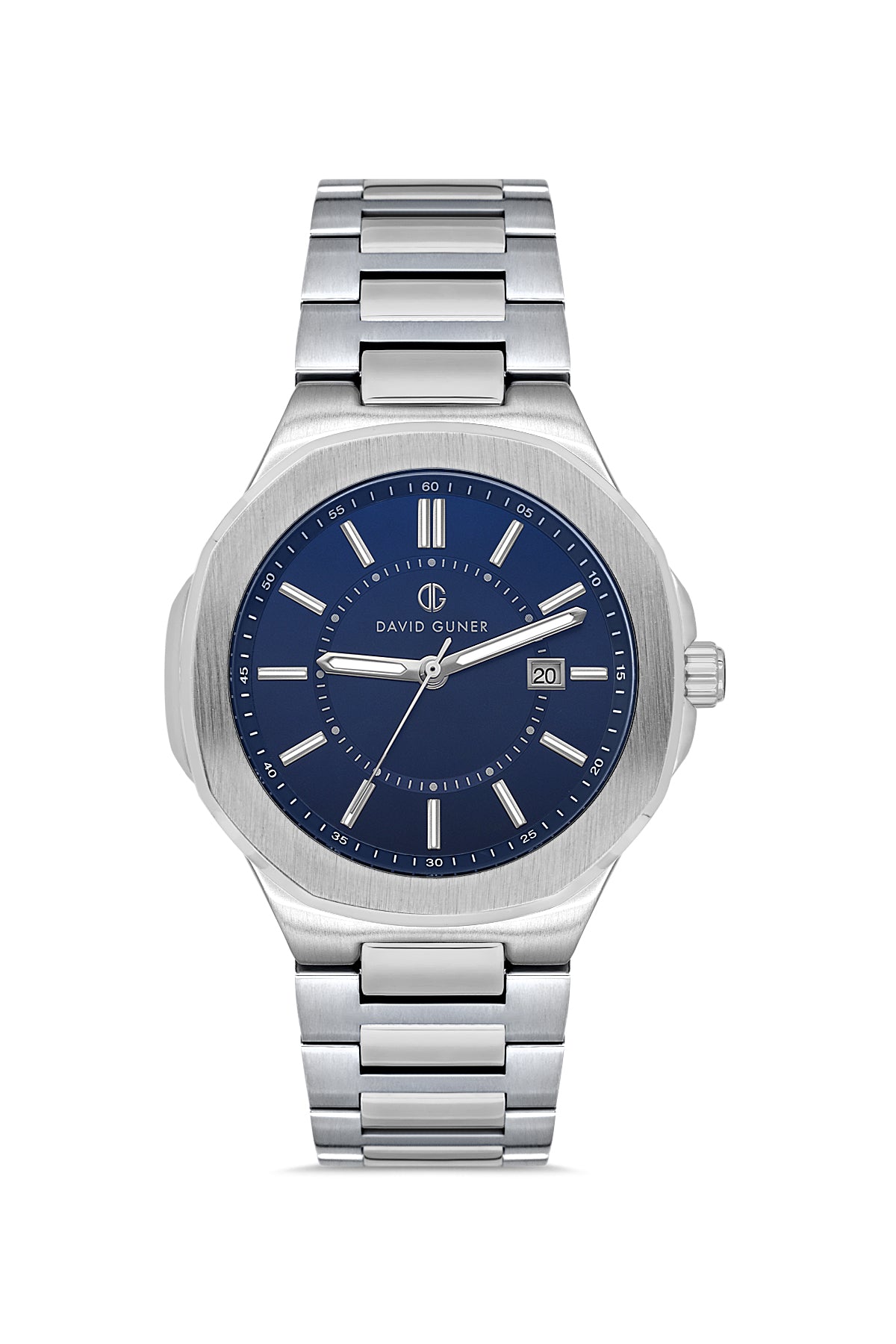 DAVID GUNER KOL SAATİ MAVİ Kadran GÜMÜŞ Kaplama ERKEK - DG-8843GA-A3