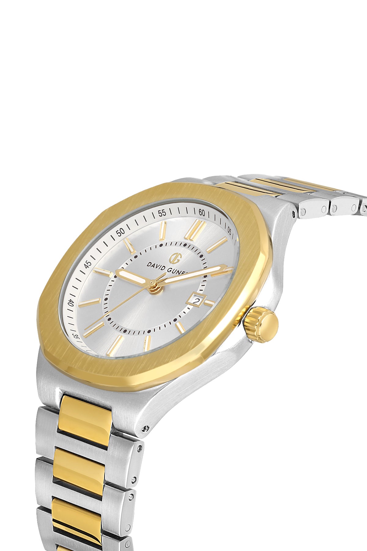 DAVID GUNER KOL SAATİ GÜMÜŞ Kadran SARI BEYAZ Kaplama ERKEK - DG-8843GA-D1