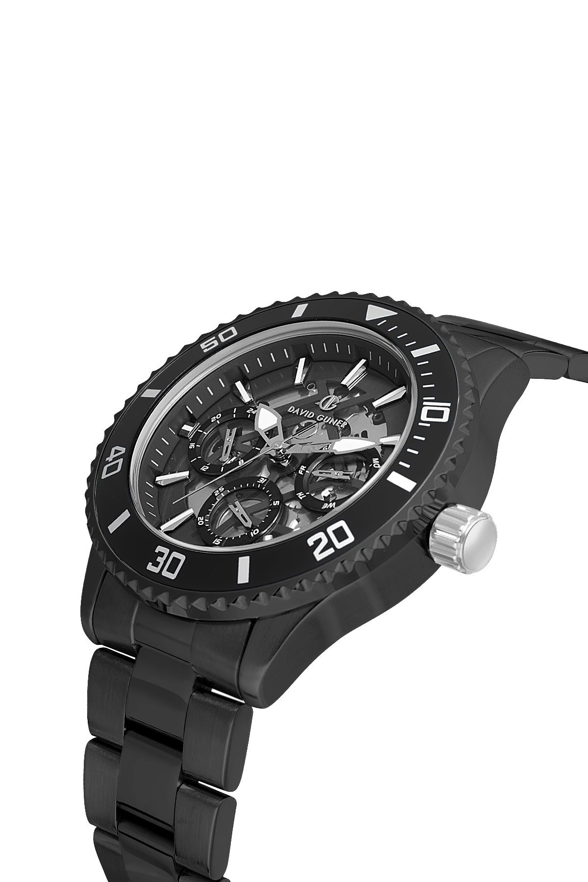 DAVID GUNER Siyah Kaplama Siyah Kadranlı Multi Fonksiyonlu Erkek Kol Saati - DG-8851GA-G2