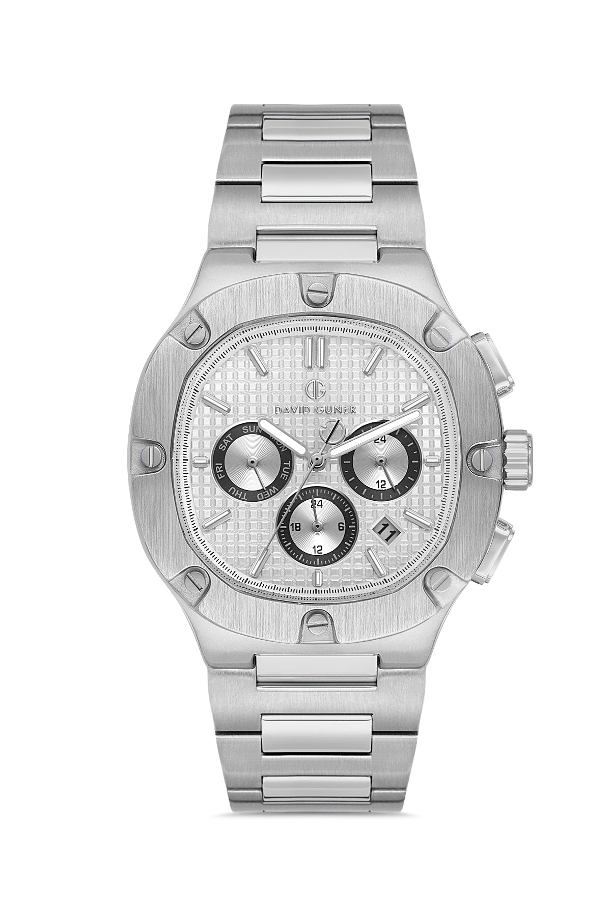 DAVID GUNER Gümüş Kaplamalı Gümüş Kadranlı Erkek Kol Saati - DG-8852GA-A1