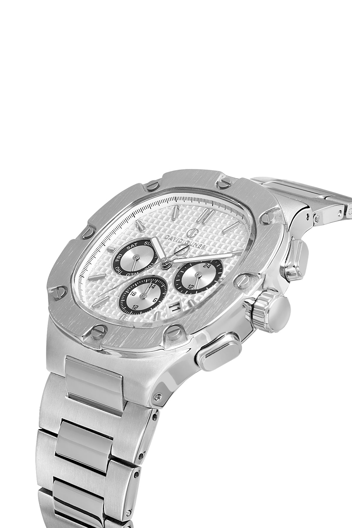 DAVID GUNER Gümüş Kaplamalı Gümüş Kadranlı Erkek Kol Saati - DG-8852GA-A1