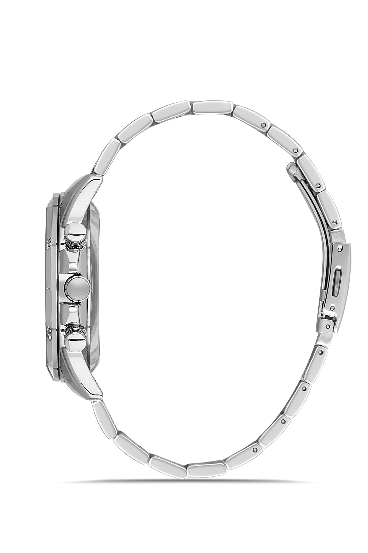 DAVID GUNER Gümüş Kaplama Gümüş Kadranlı Paslanmaz Masif Çelik Erkek Kol Saati - DG-8748GA-A1