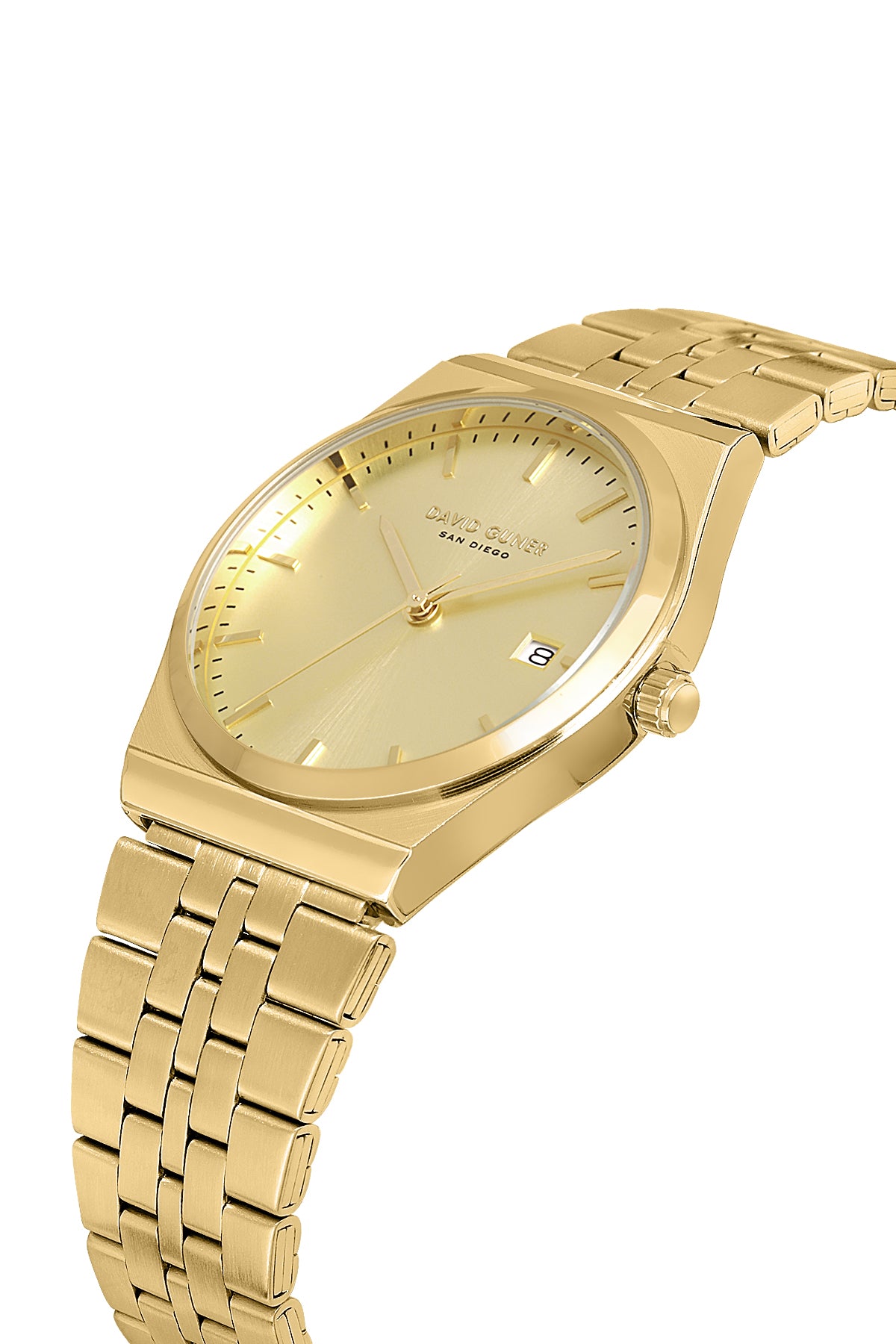 DAVID GUNER Sarı Kaplama Sarı Kadranlı Takvimli Unisex Kol Saati