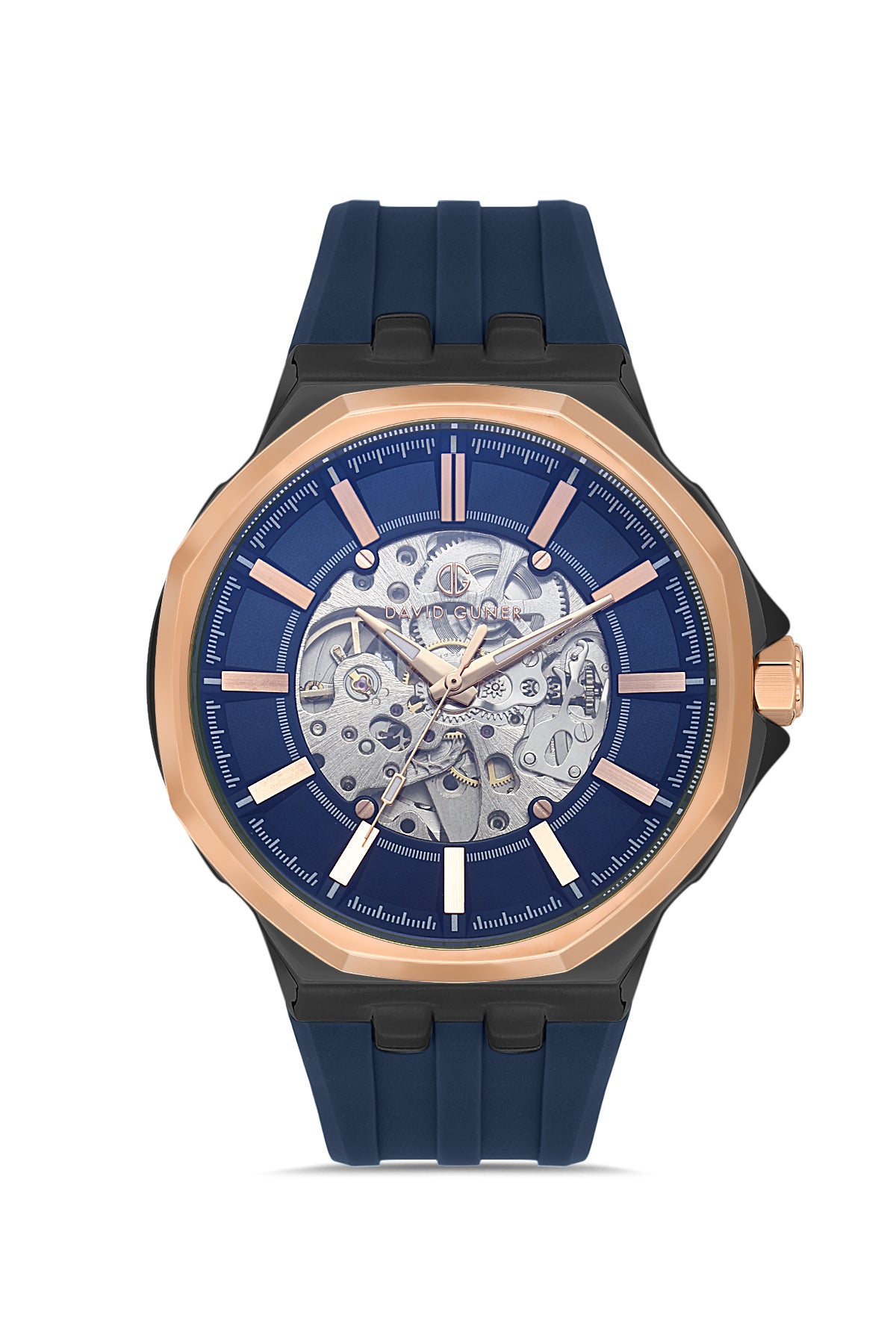DAVID GUNER Rose mavi Kaplamalı Mavi Kadranlı Erkek Kol Saati - DG-8823GD-E3