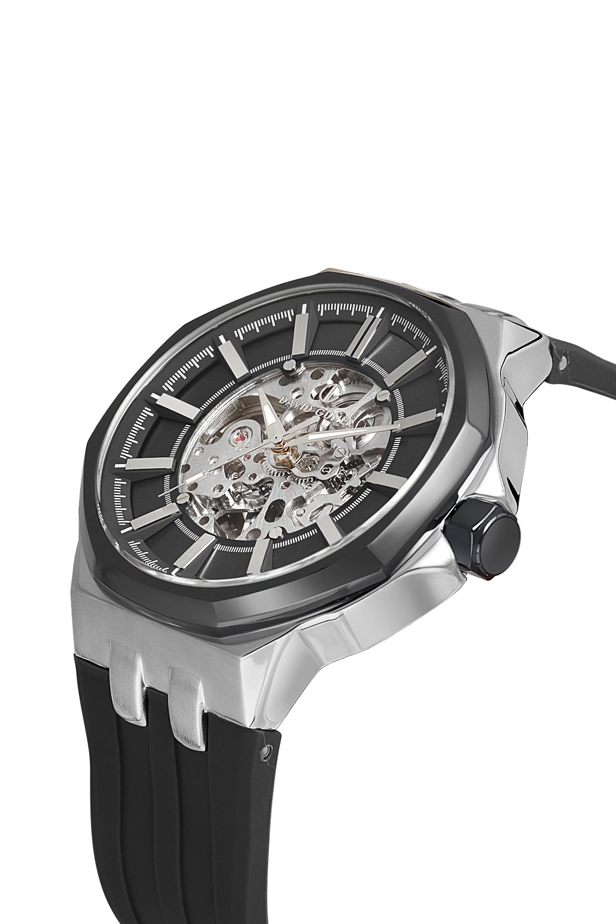 DAVID GUNER Gümüş siyah Kaplamalı Siyah Kadranlı Erkek Kol Saati - DG-8823GD-J2