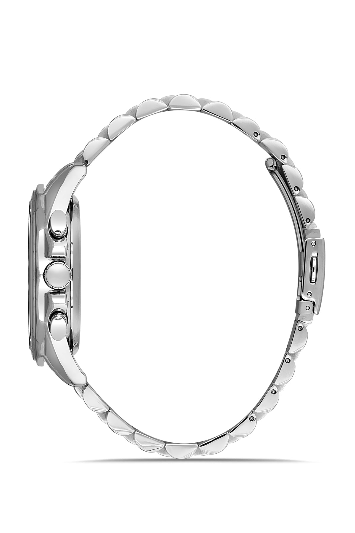 DAVID GUNER Gümüş Kadranlı Gümüş Kaplama Paslanmaz Masif Çelik Kordonlu Multi Fonksiyon Erkek Kol Saati