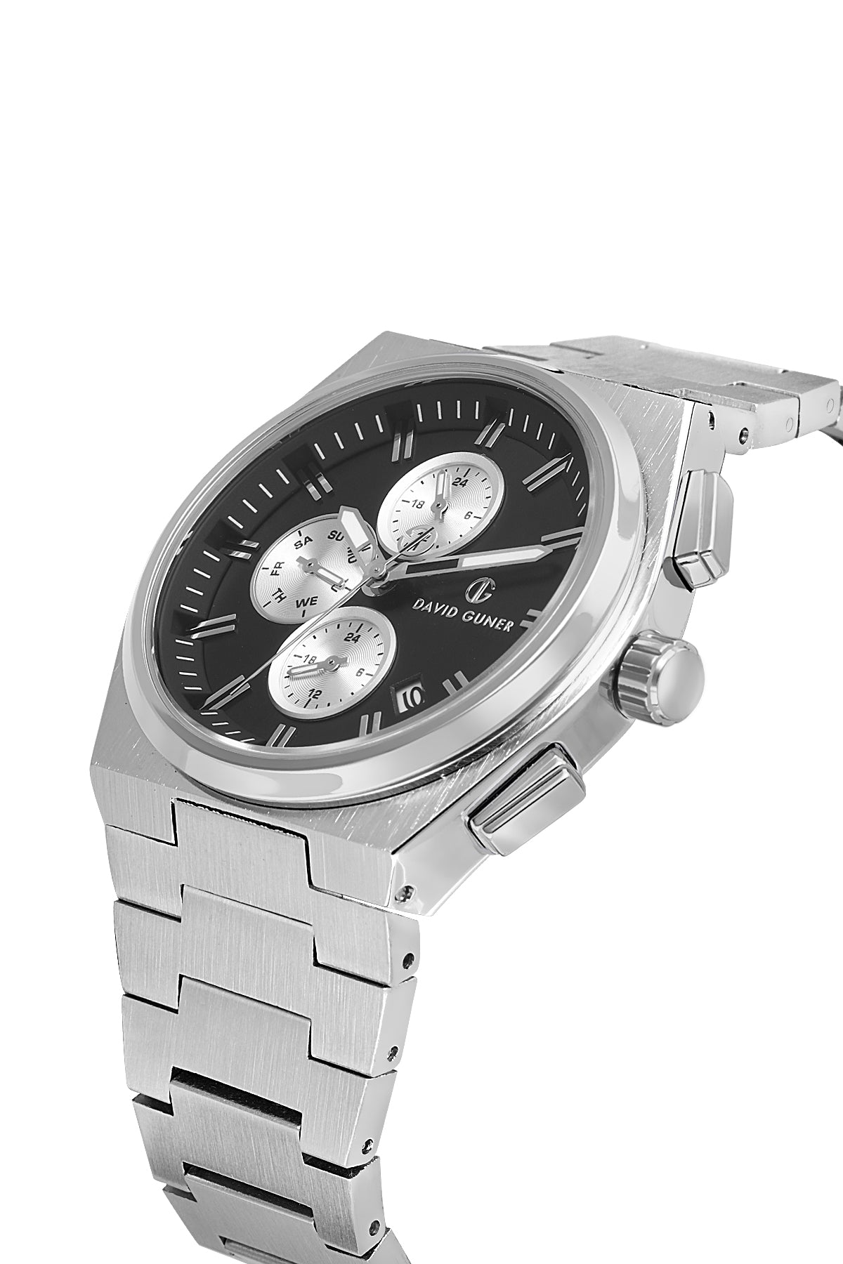 DAVID GUNER Gümüş Kaplamalı Siyah Kadranlı Erkek Kol Saati - DG-8845GA-A2