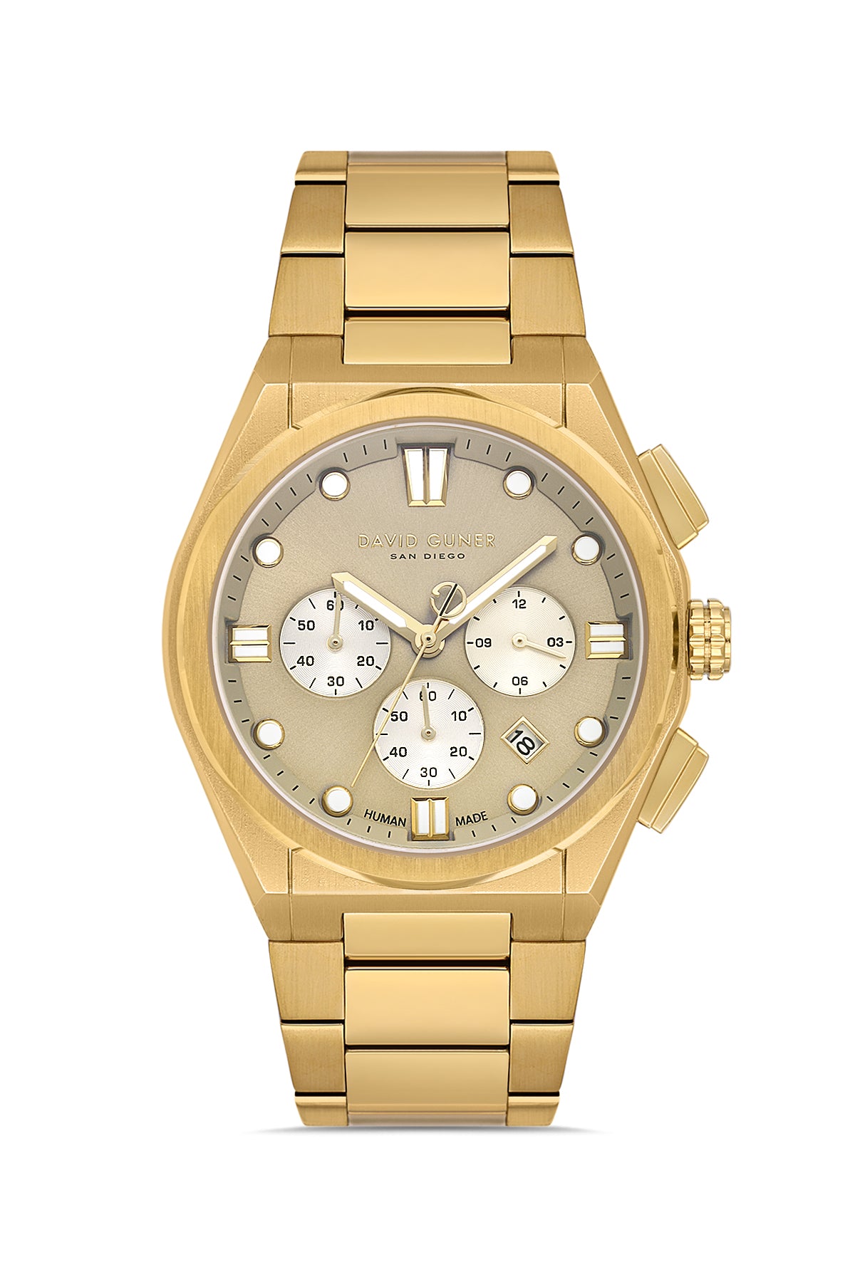 DAVID GUNER KOL SAATİ GRİ Kadran SARI Kaplama ERKEK - DG-8861GA-B9