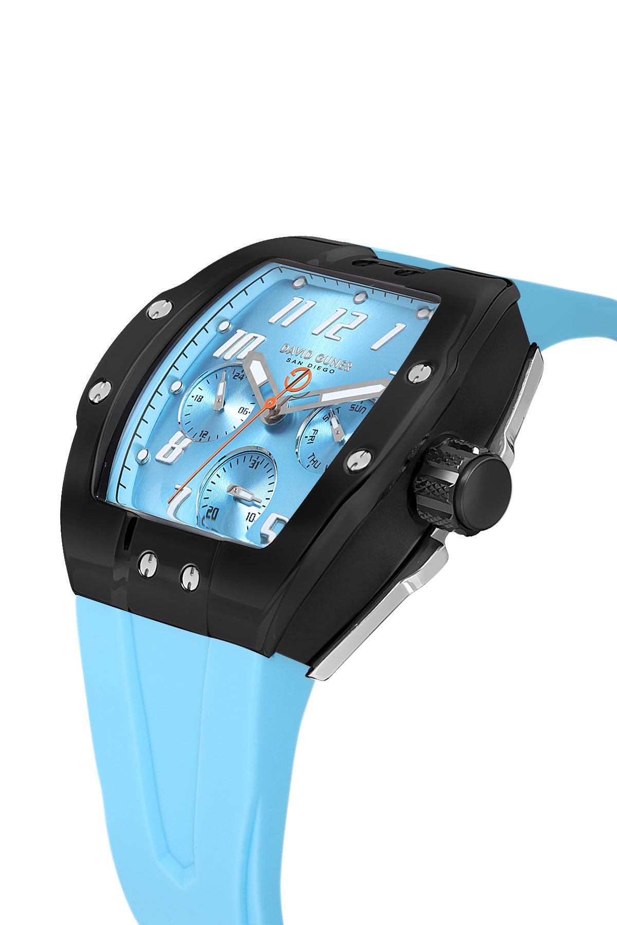 DAVID GUNER Siyah Kaplamalı Tiffany mavi Kadranlı Erkek Kol Saati - DG-8883GD-ZA3