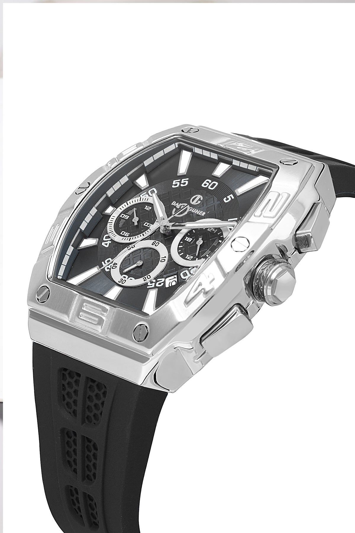 DAVID GUNER KOL SAATİ SİYAH Kadran GÜMÜŞ Kaplama ERKEK - DG-8838GD-J2