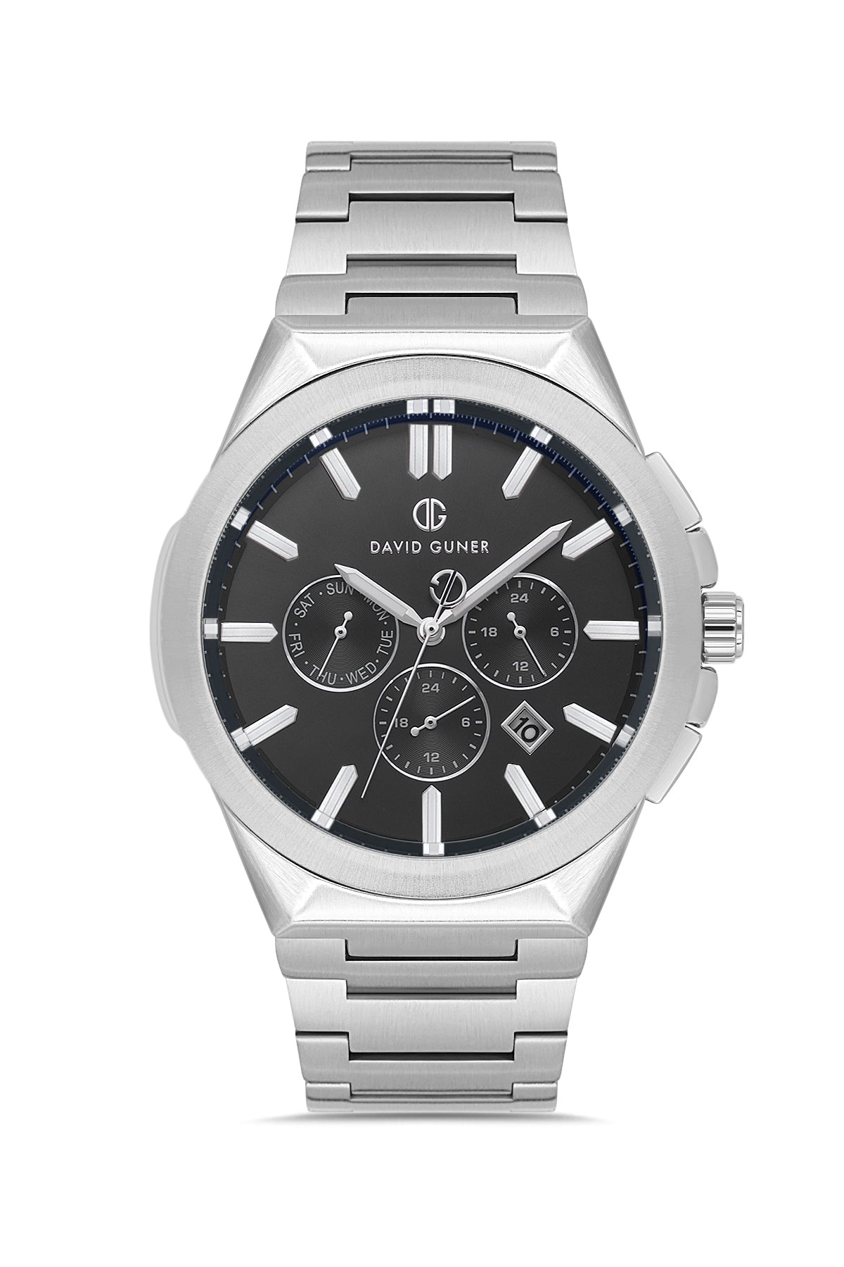 DAVID GUNER KOL SAATİ SİYAH Kadran GÜMÜŞ Kaplama ERKEK - DG-8849GA-A2