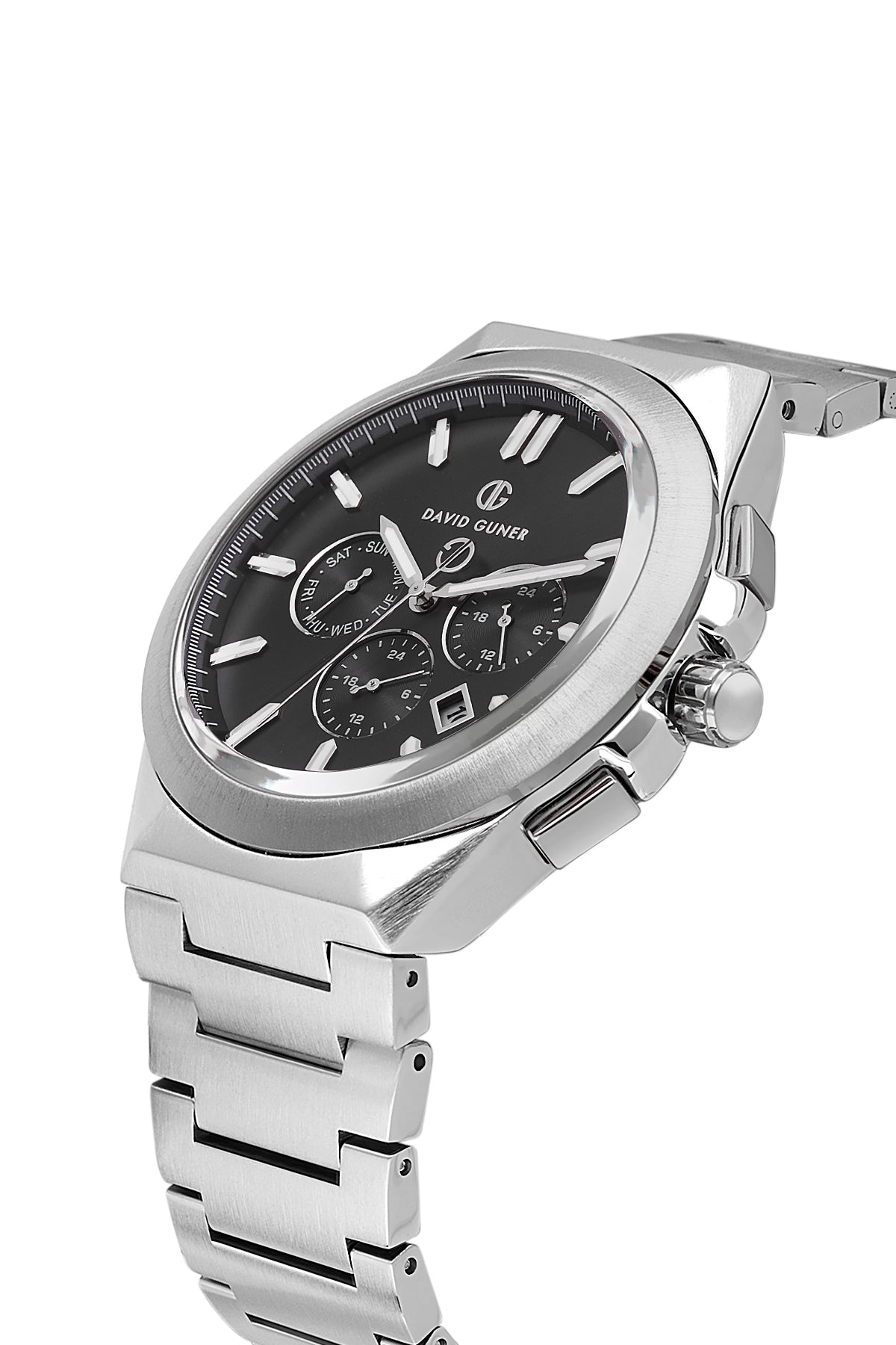 DAVID GUNER KOL SAATİ SİYAH Kadran GÜMÜŞ Kaplama ERKEK - DG-8849GA-A2