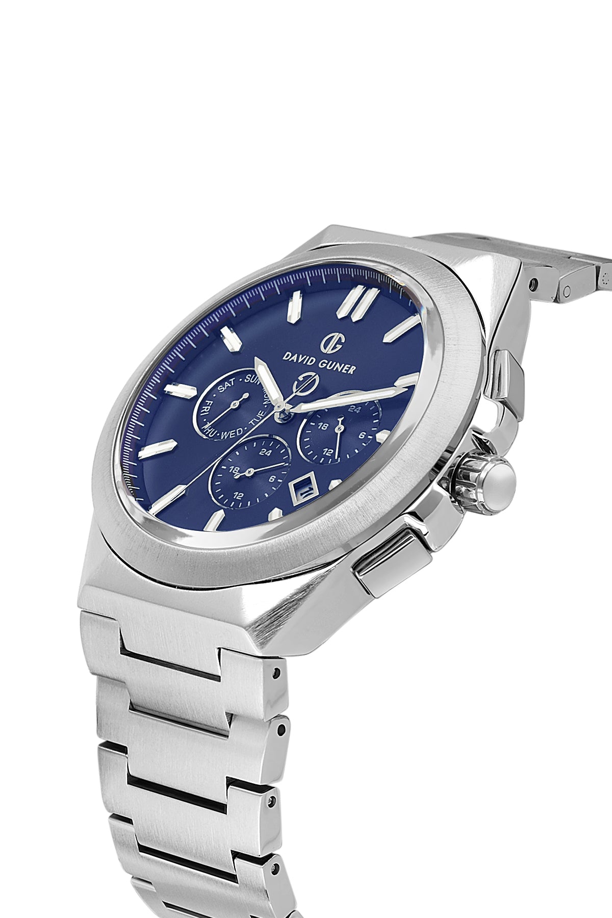 DAVID GUNER KOL SAATİ MAVİ Kadran GÜMÜŞ Kaplama ERKEK - DG-8849GA-A3