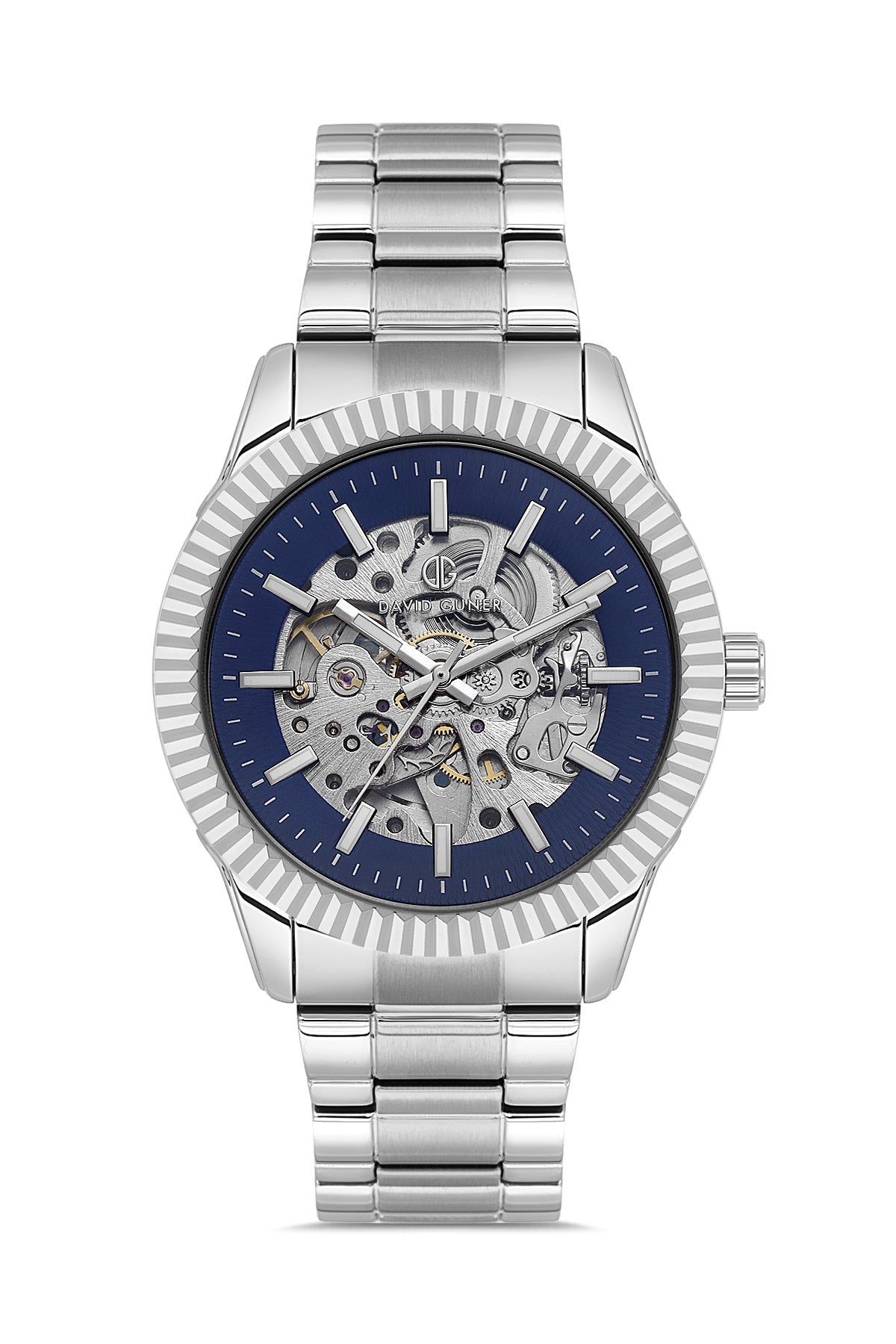 DAVID GUNER KOL SAATİ MAVİ Kadran GÜMÜŞ Kaplama ERKEK - DG-8853GA-A3