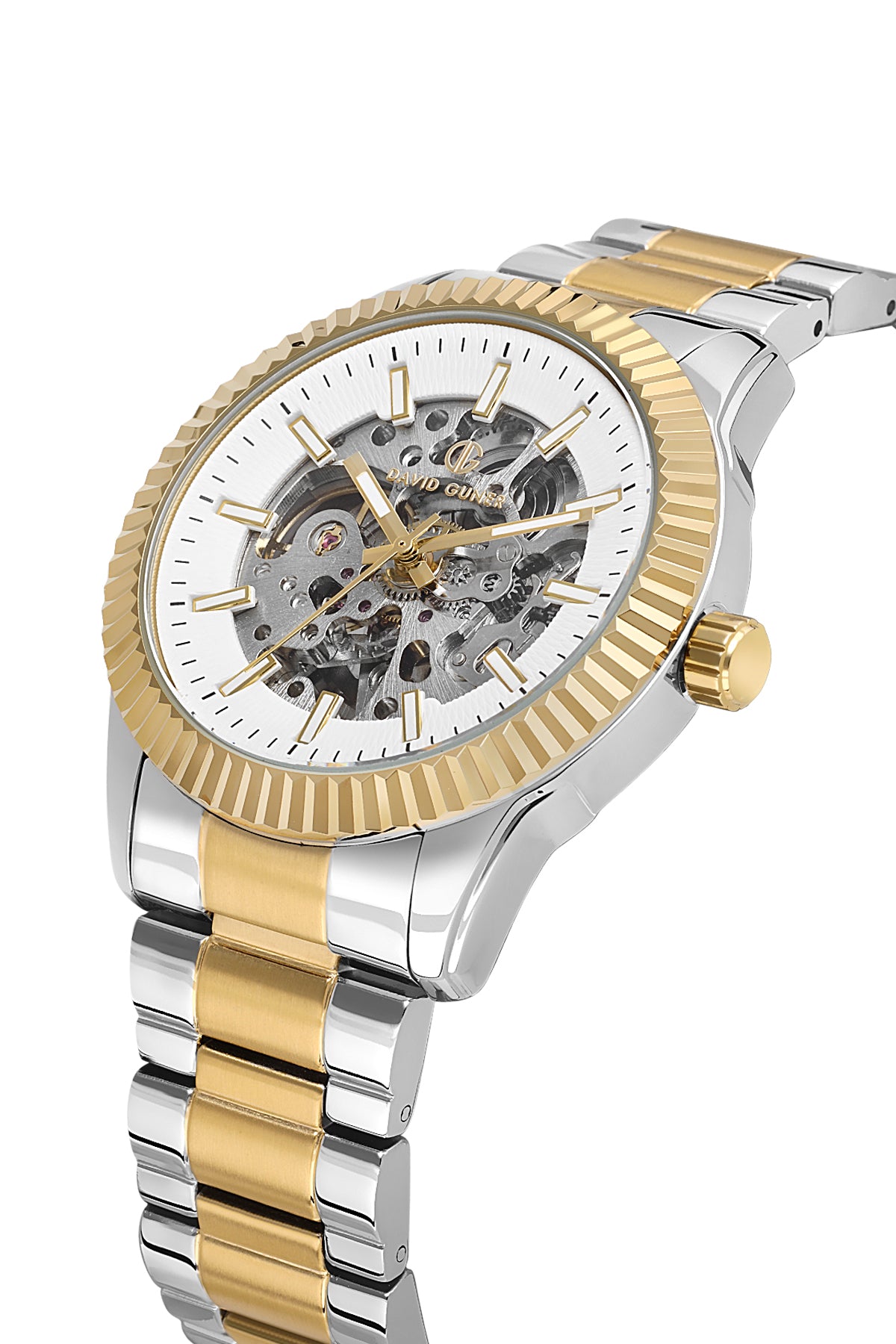 DAVID GUNER KOL SAATİ GÜMÜŞ Kadran SARI BEYAZ Kaplama ERKEK - DG-8853GA-D1