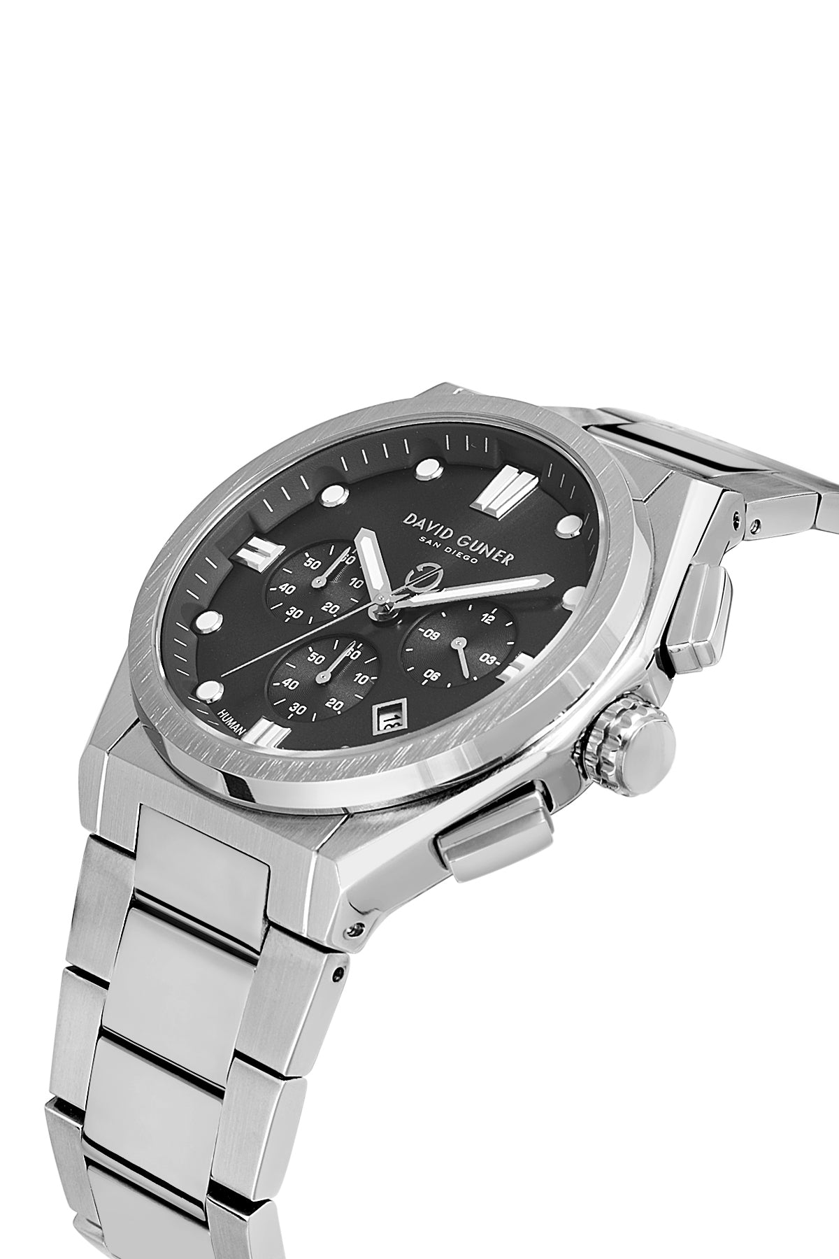 DAVID GUNER KOL SAATİ SİYAH Kadran GÜMÜŞ Kaplama ERKEK - DG-8861GA-A2