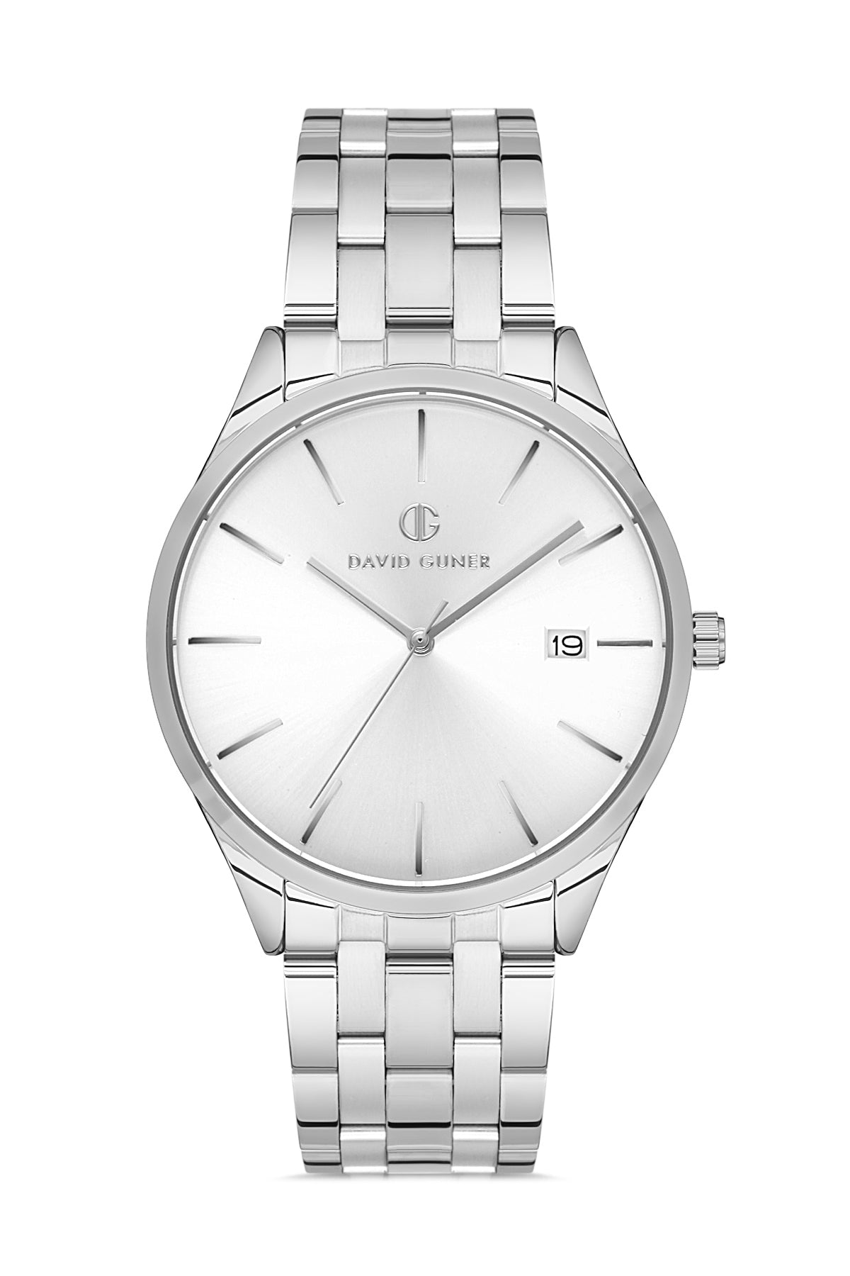 David Guner Erkek Gümüş Kadranlı Gümüş Çelik Kol Saati - DG-8195GA-A1