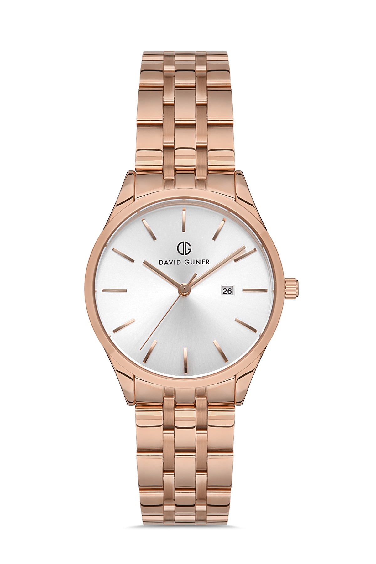 David Guner Kadın Gümüş Kadranlı Rose Çelik Kol Saati - DG-8195LA-C1